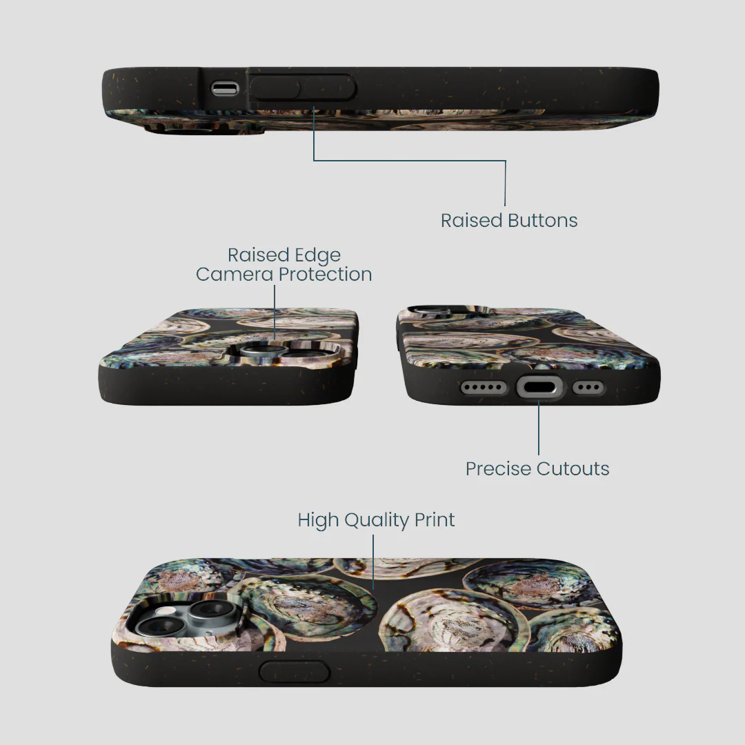 Black Abalone Shells iPhone 14 Case - Image 3
