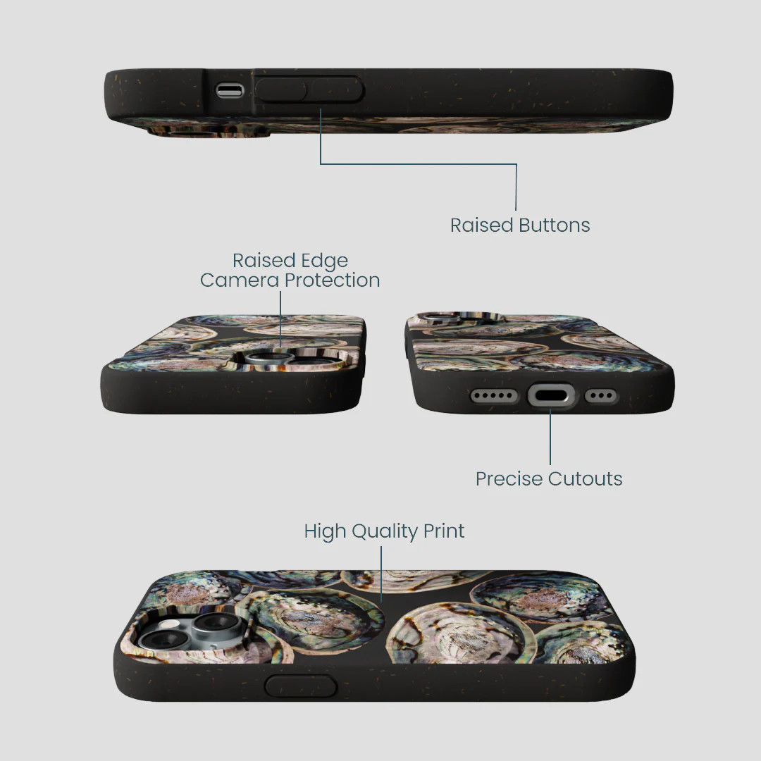 Black Abalone Shells iPhone 15 Case - Image 3