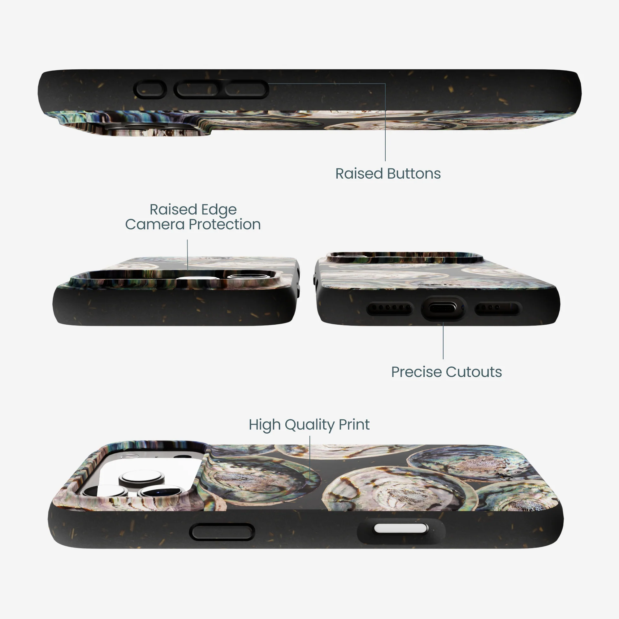 Black Abalone Shells iPhone 17 Pro Max Case - Image 3