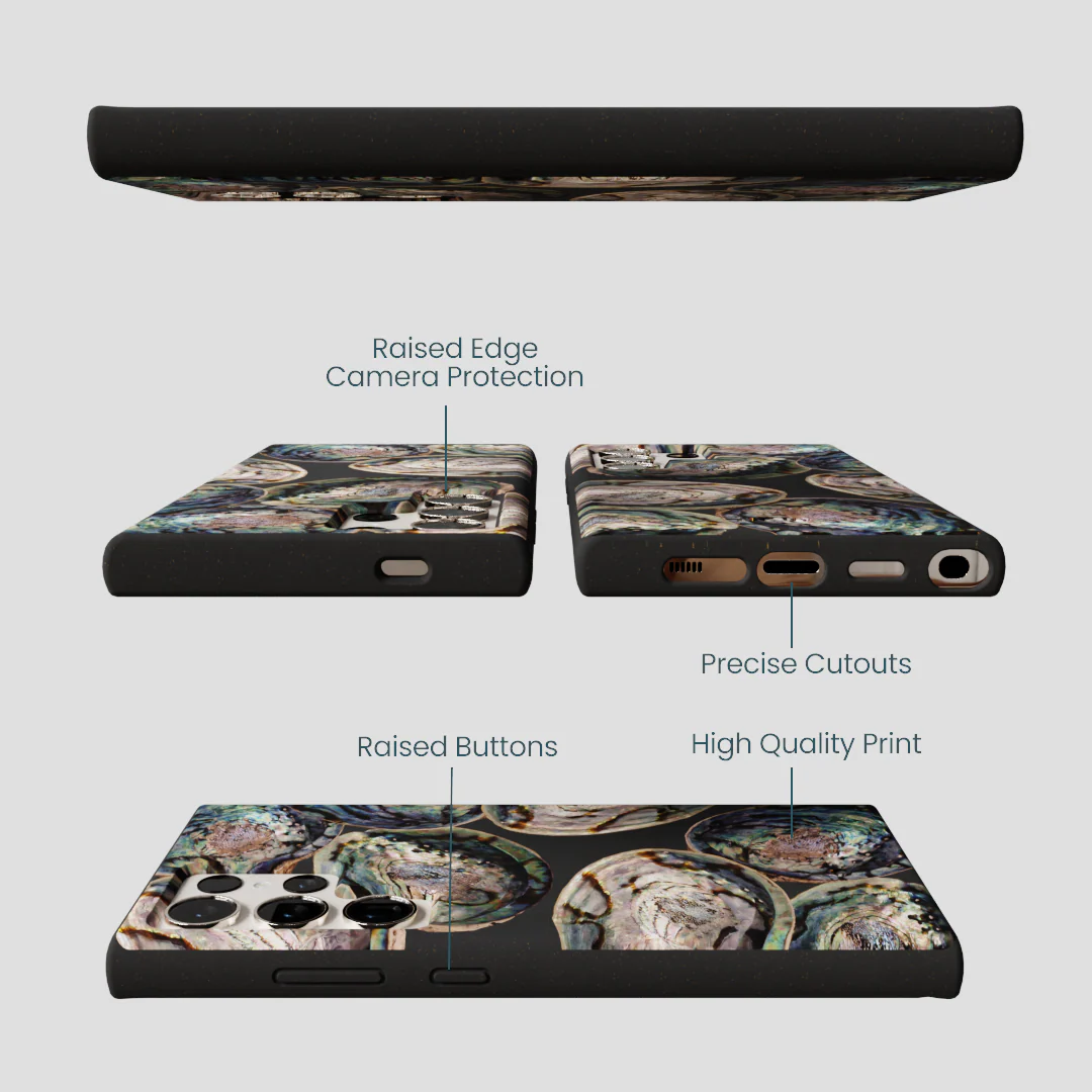 Black Abalone Shells Samsung Galaxy S24 Ultra Case - Image 3