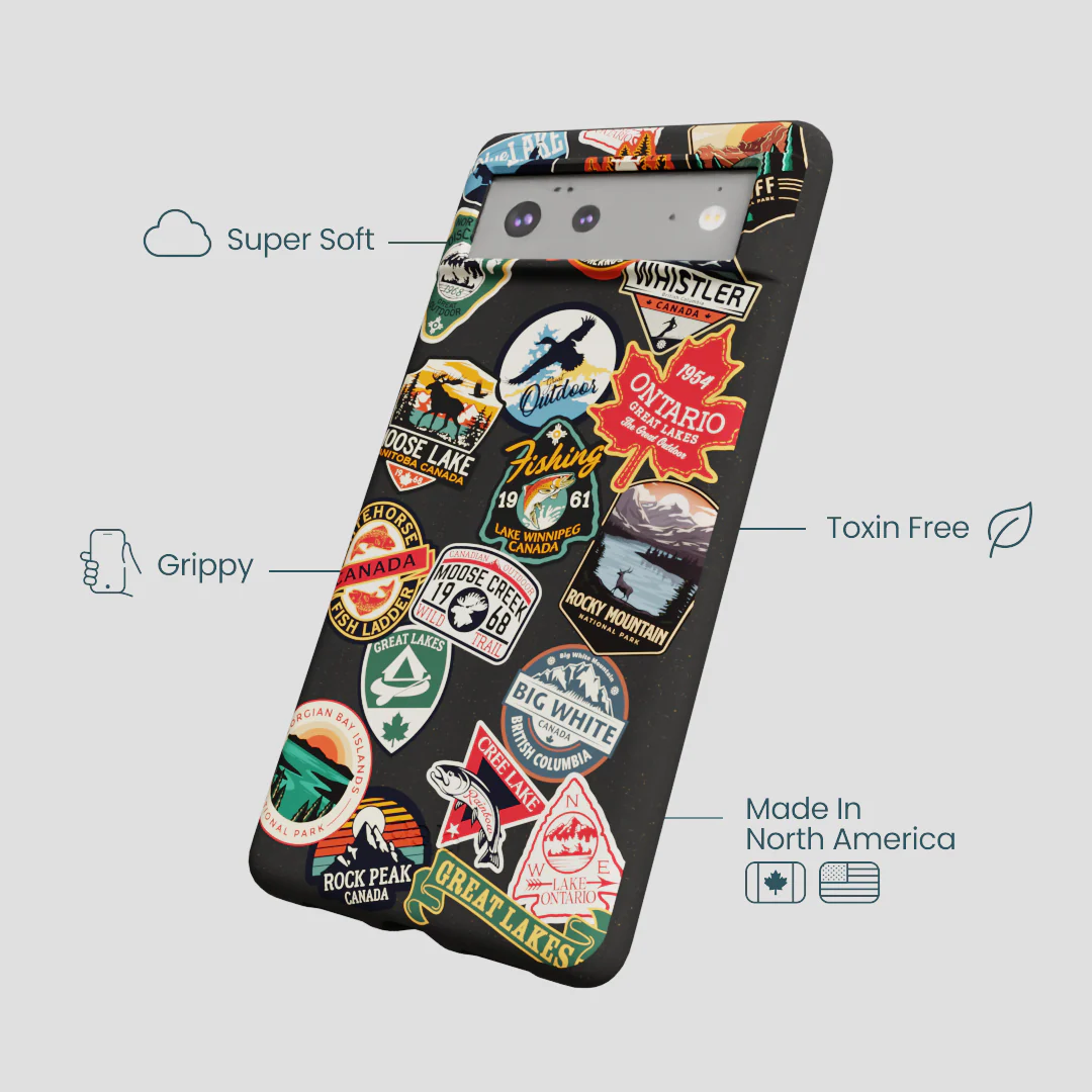 Black Canadian Stickers Google Pixel 6a Case - Image 4