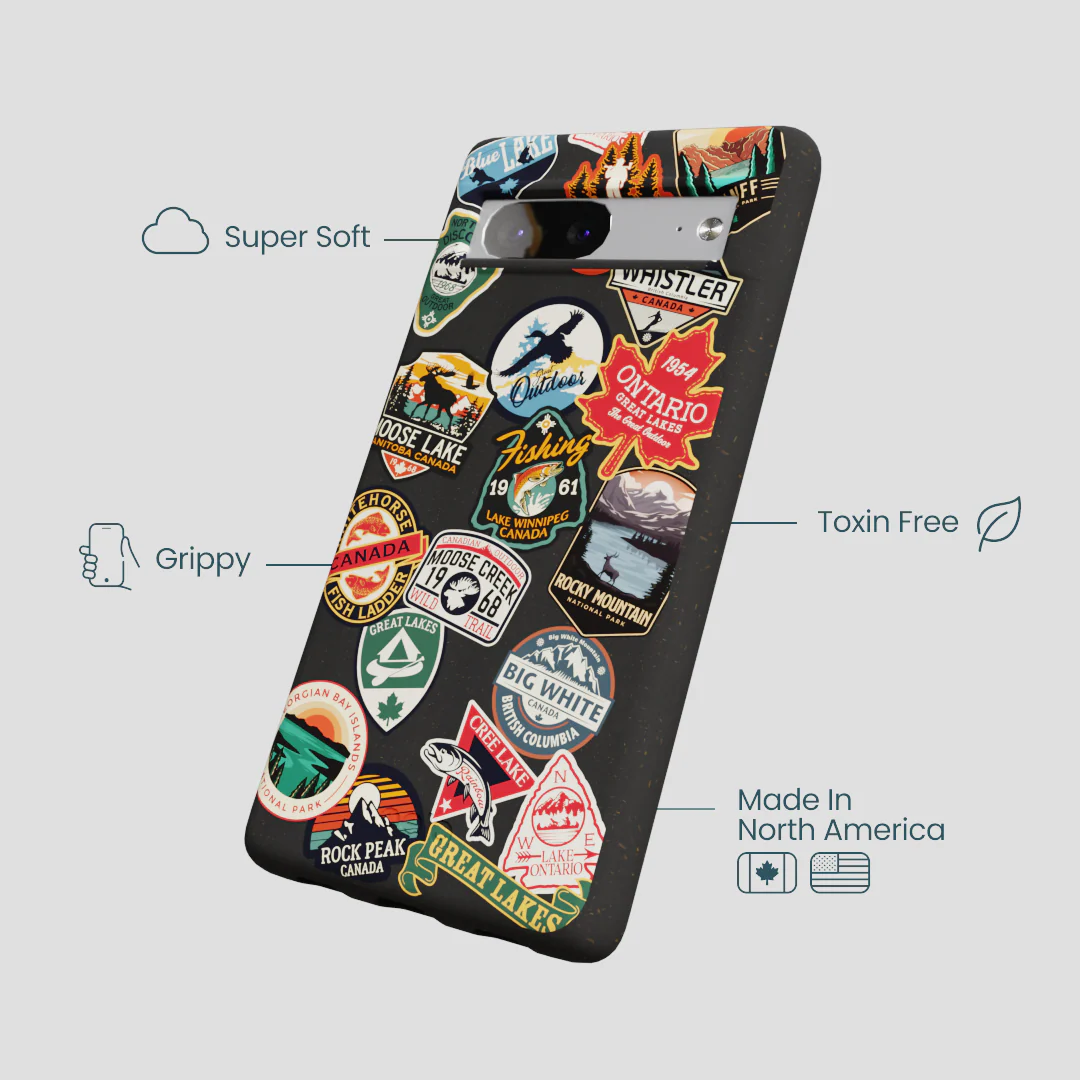 Black Canadian Stickers Google Pixel 7 Case - Image 4