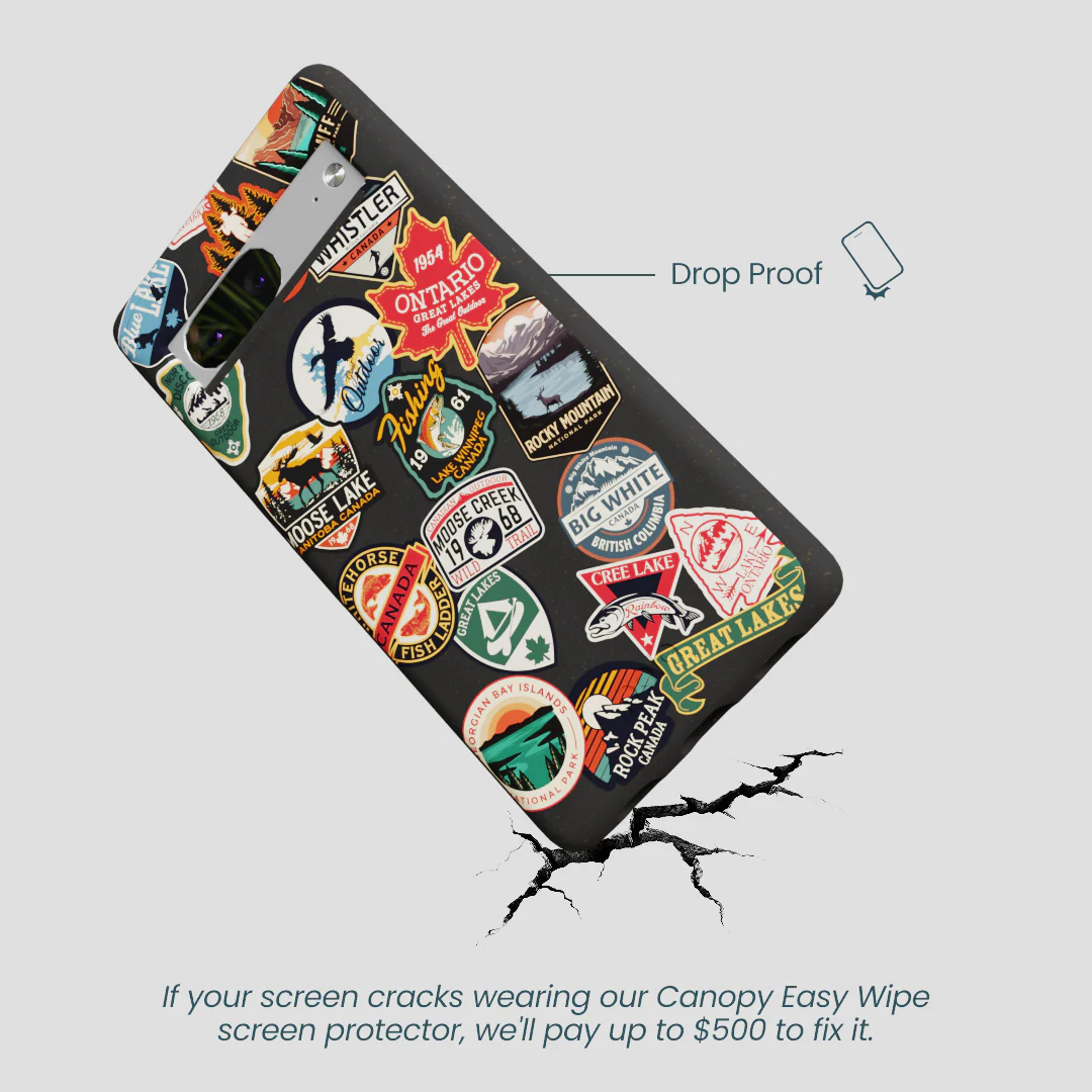 Black Canadian Stickers Google Pixel 7 Case - Image 5