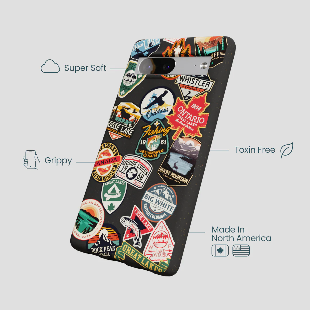 Black Canadian Stickers Google Pixel 7a Case - Image 4