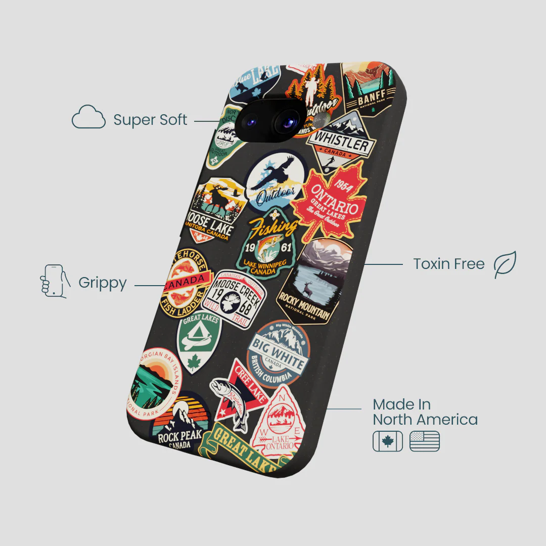 Black Canadian Stickers Google Pixel 9a Case - Image 4