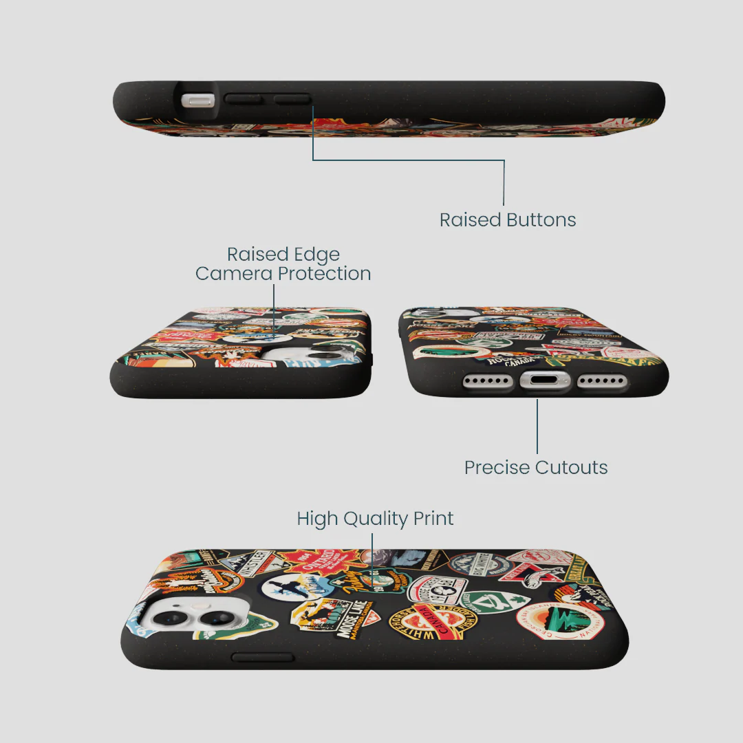 Black Canadian Stickers iPhone 11 Case - Image 3