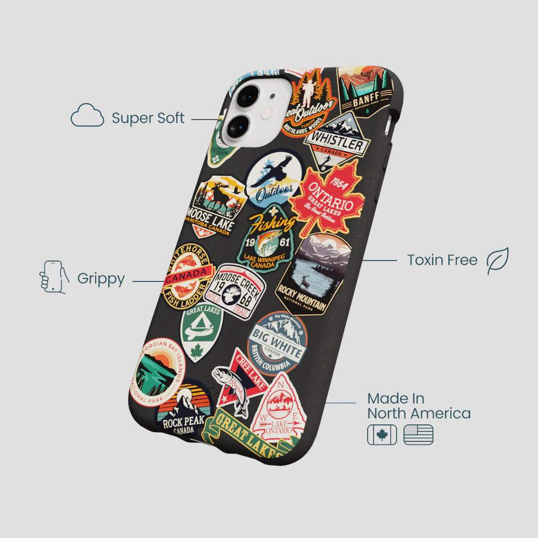 Black Canadian Stickers iPhone 11 Case - Image 4