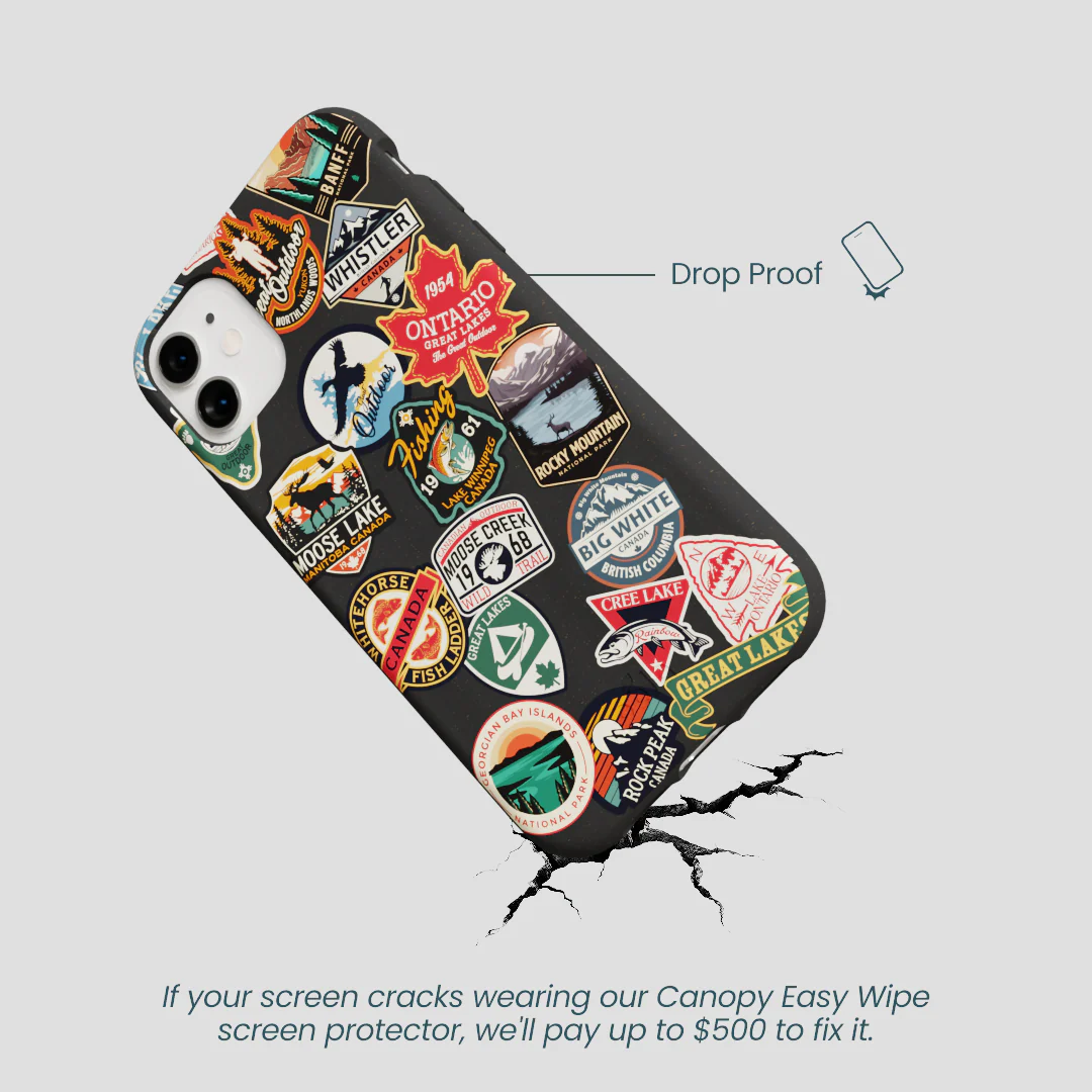 Black Canadian Stickers iPhone 11 Case - Image 5