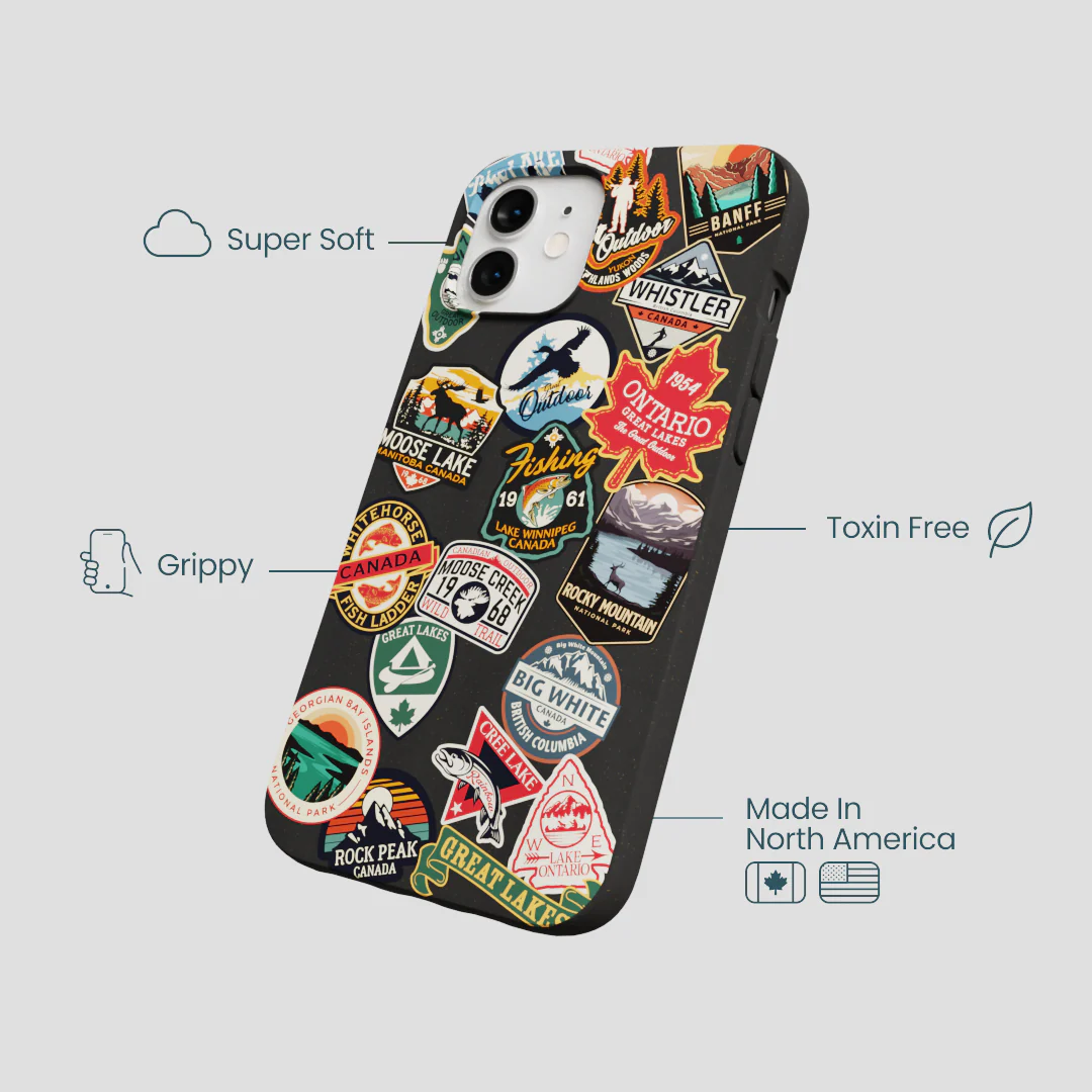 Black Canadian Stickers iPhone 12/ iPhone 12 Pro Case - Image 4