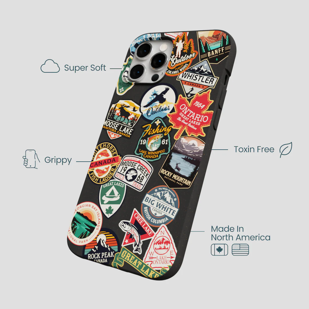 Black Canadian Stickers iPhone 12 Pro Max Case - Image 4