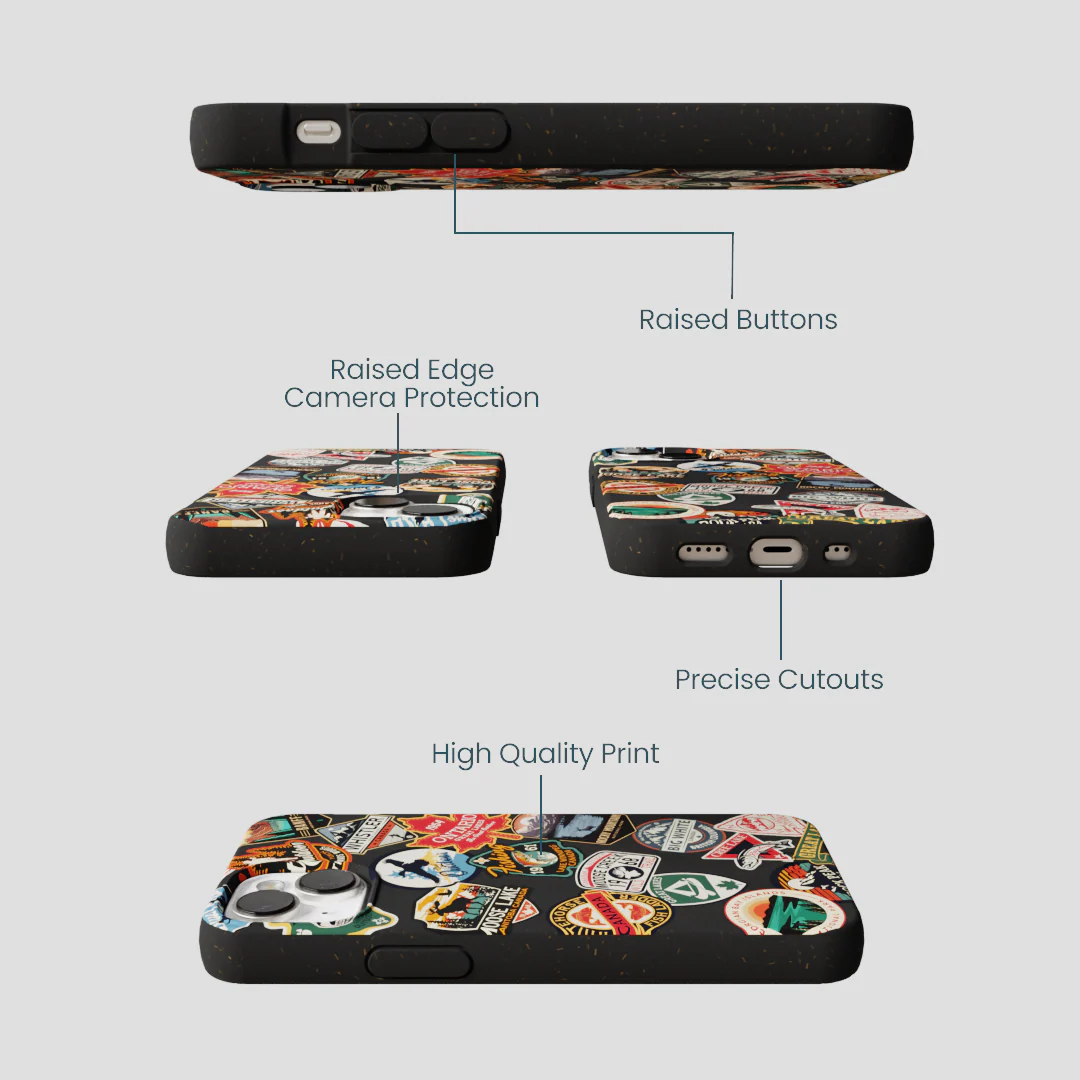 Black Canadian Stickers iPhone 13 Mini Case - Image 3