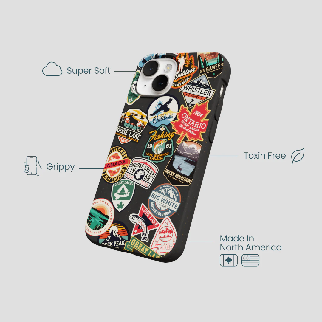 Black Canadian Stickers iPhone 13 Mini Case - Image 4