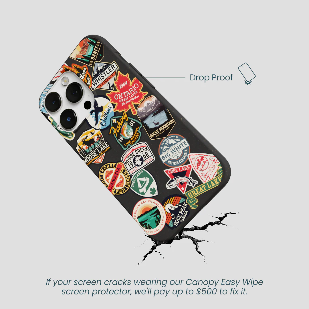 Black Canadian Stickers iPhone 13 Pro Case - Image 5