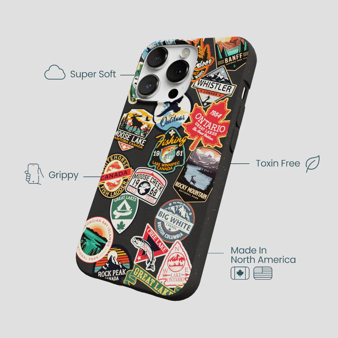 Black Canadian Stickers iPhone 13 Pro Max Case - Image 4