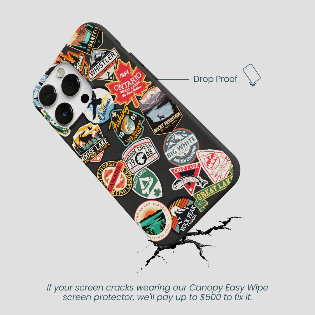 Black Canadian Stickers iPhone 13 Pro Max Case - Image 5