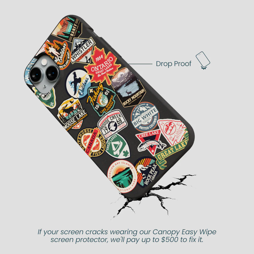 Black Canadian Stickers iPhone 14 Plus Case - Image 5