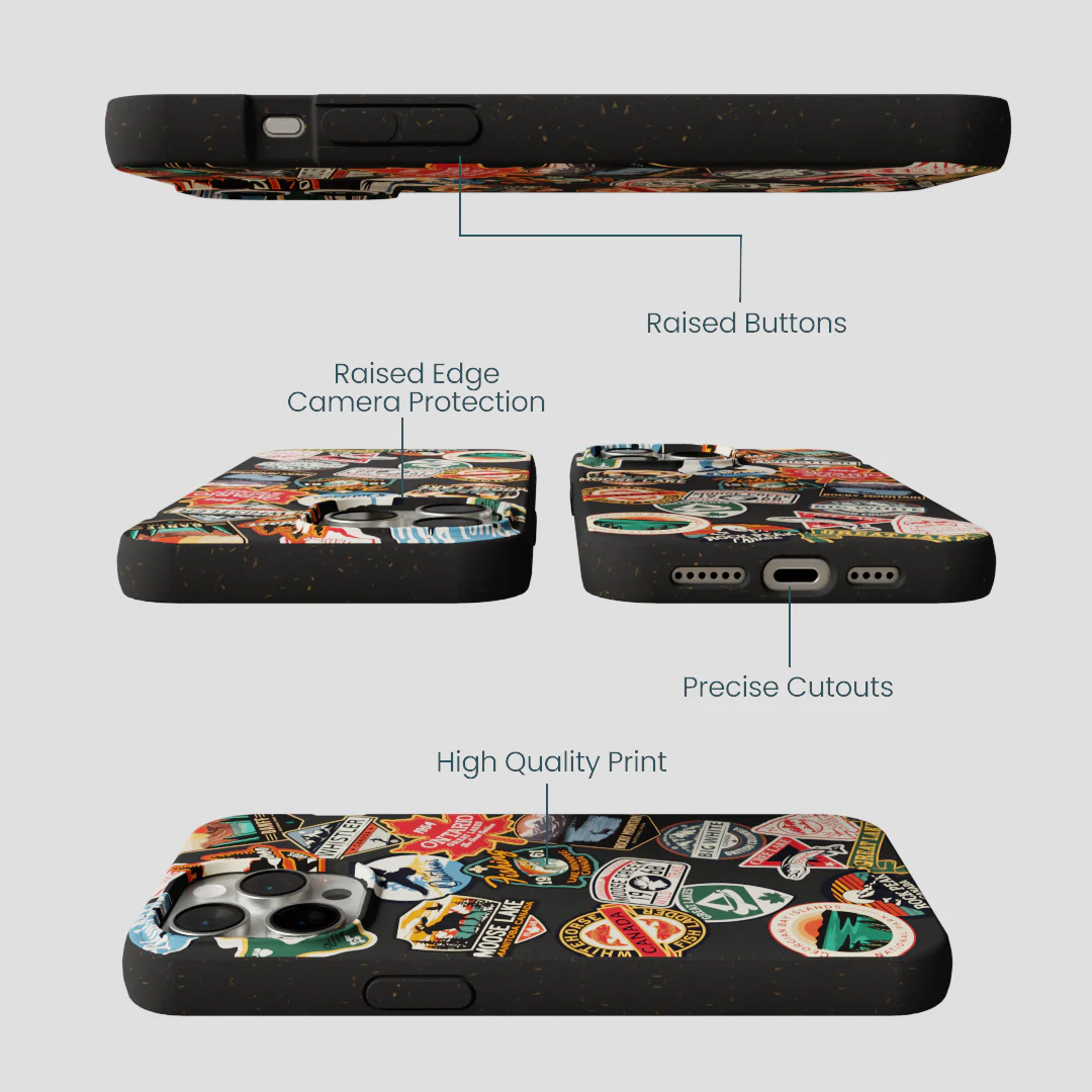 Black Canadian Stickers iPhone 14 Pro Max Case - Image 3