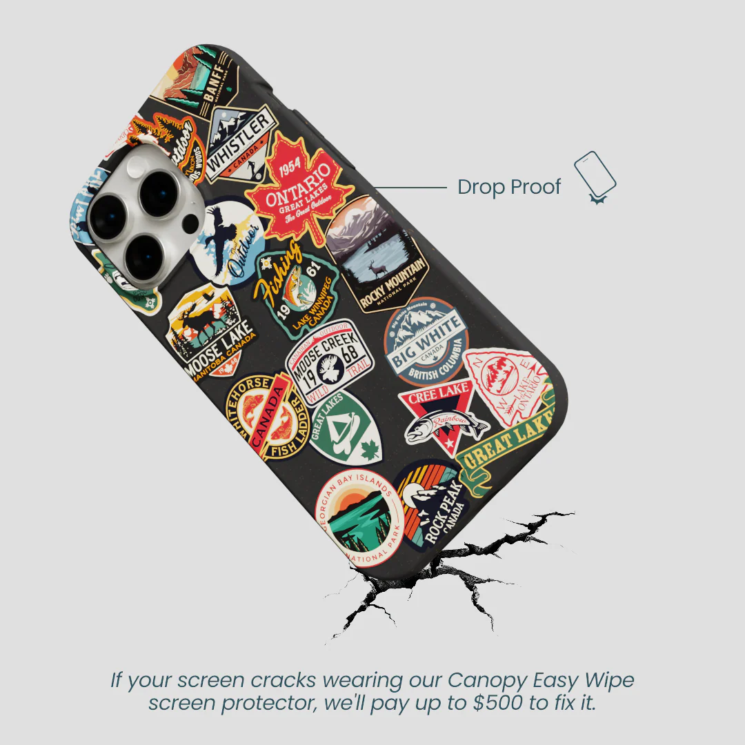 Black Canadian Stickers iPhone 14 Pro Max Case - Image 5