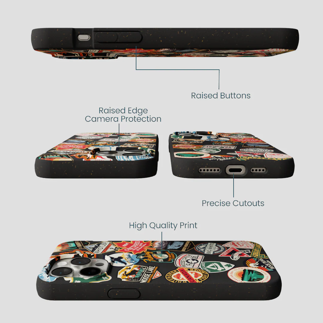 Black Canadian Stickers iPhone 15 Pro Max Case - Image 3