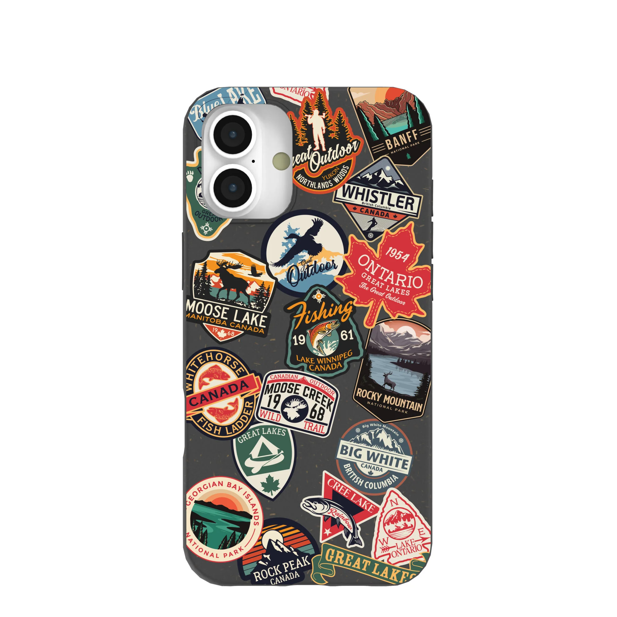 Black Canadian Stickers iPhone 16 Plus Case