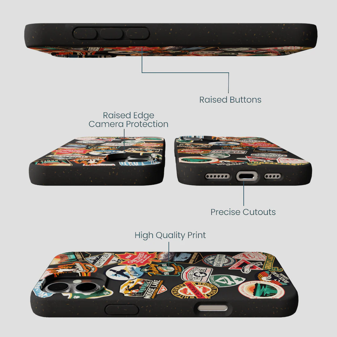 Black Canadian Stickers iPhone 16 Plus Case - Image 3