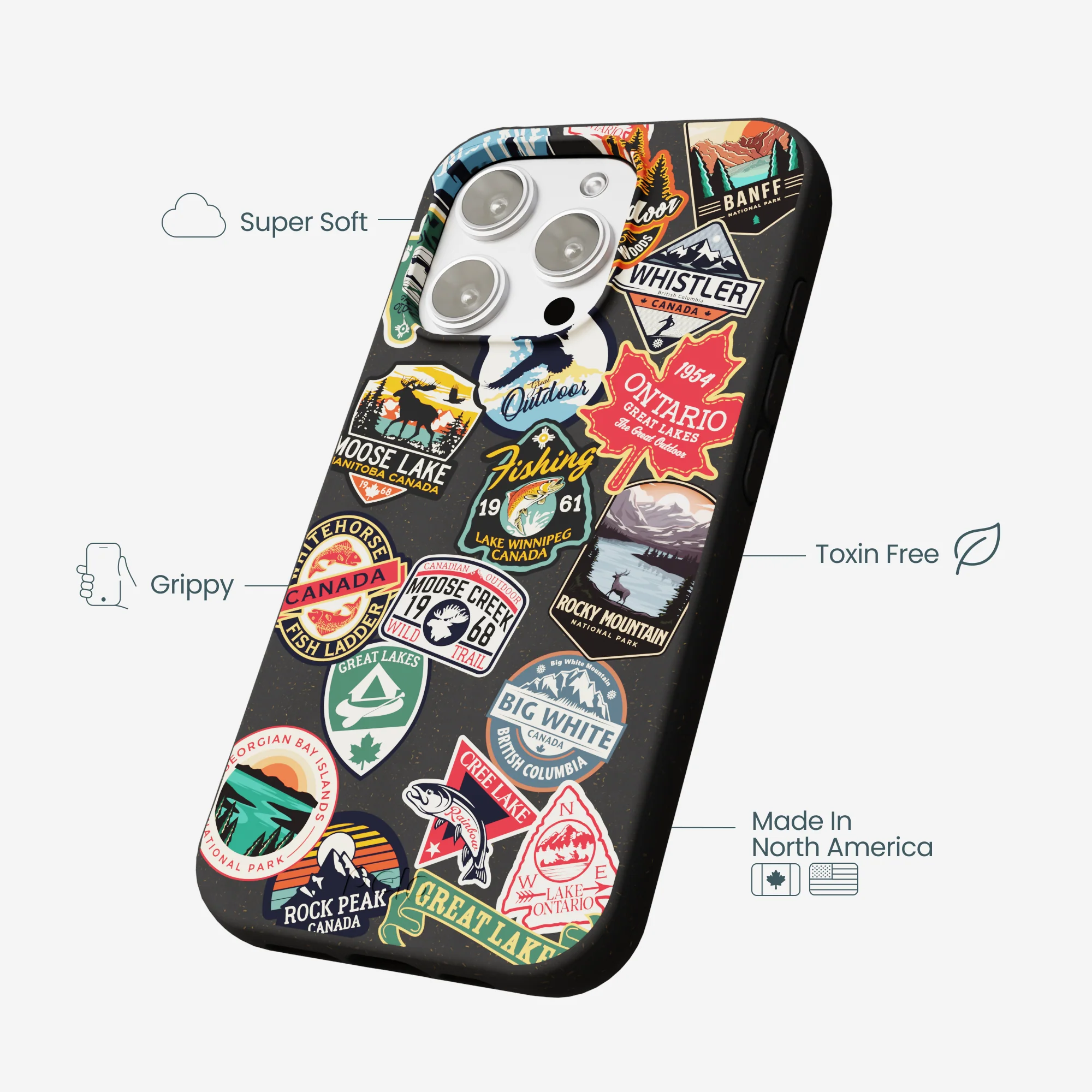 Black Canadian Stickers iPhone 16 Pro Max Case - Image 4