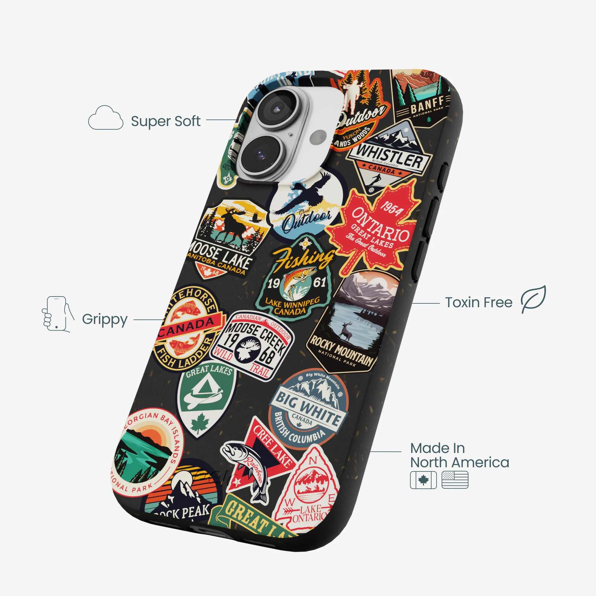 Black Canadian Stickers iPhone 17 Case - Image 4