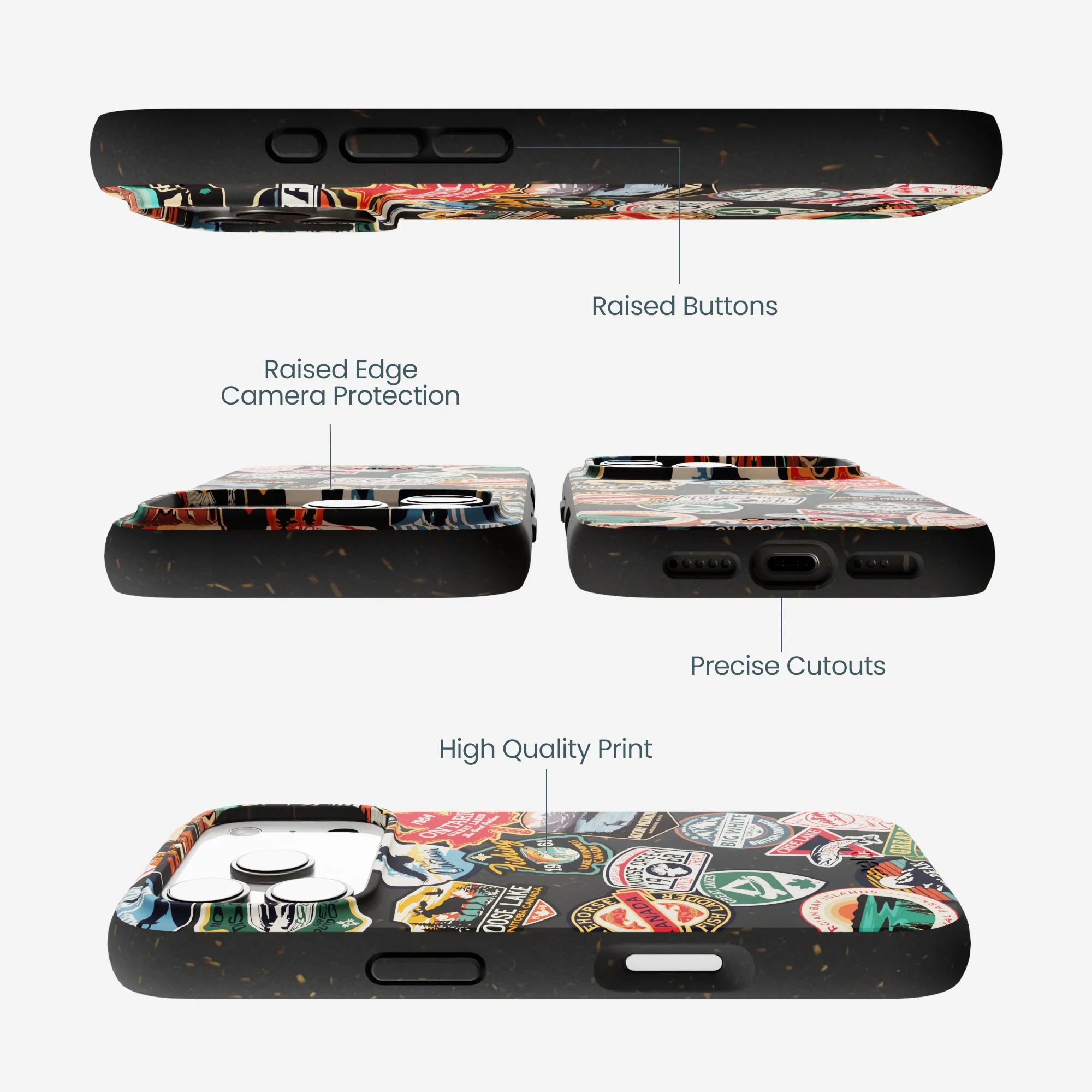 Black Canadian Stickers iPhone 17 Pro Case - Image 3