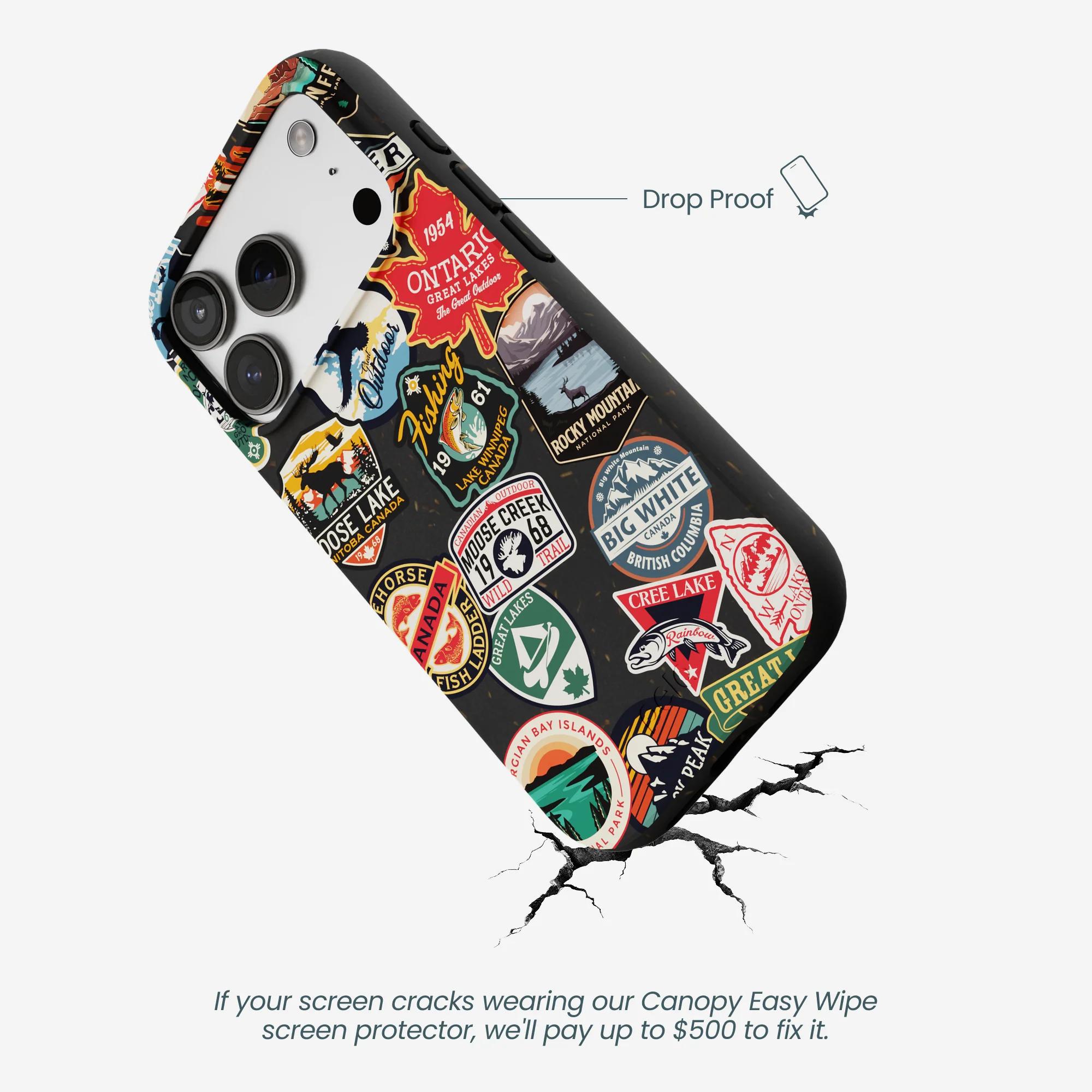 Black Canadian Stickers iPhone 17 Pro Case - Image 5