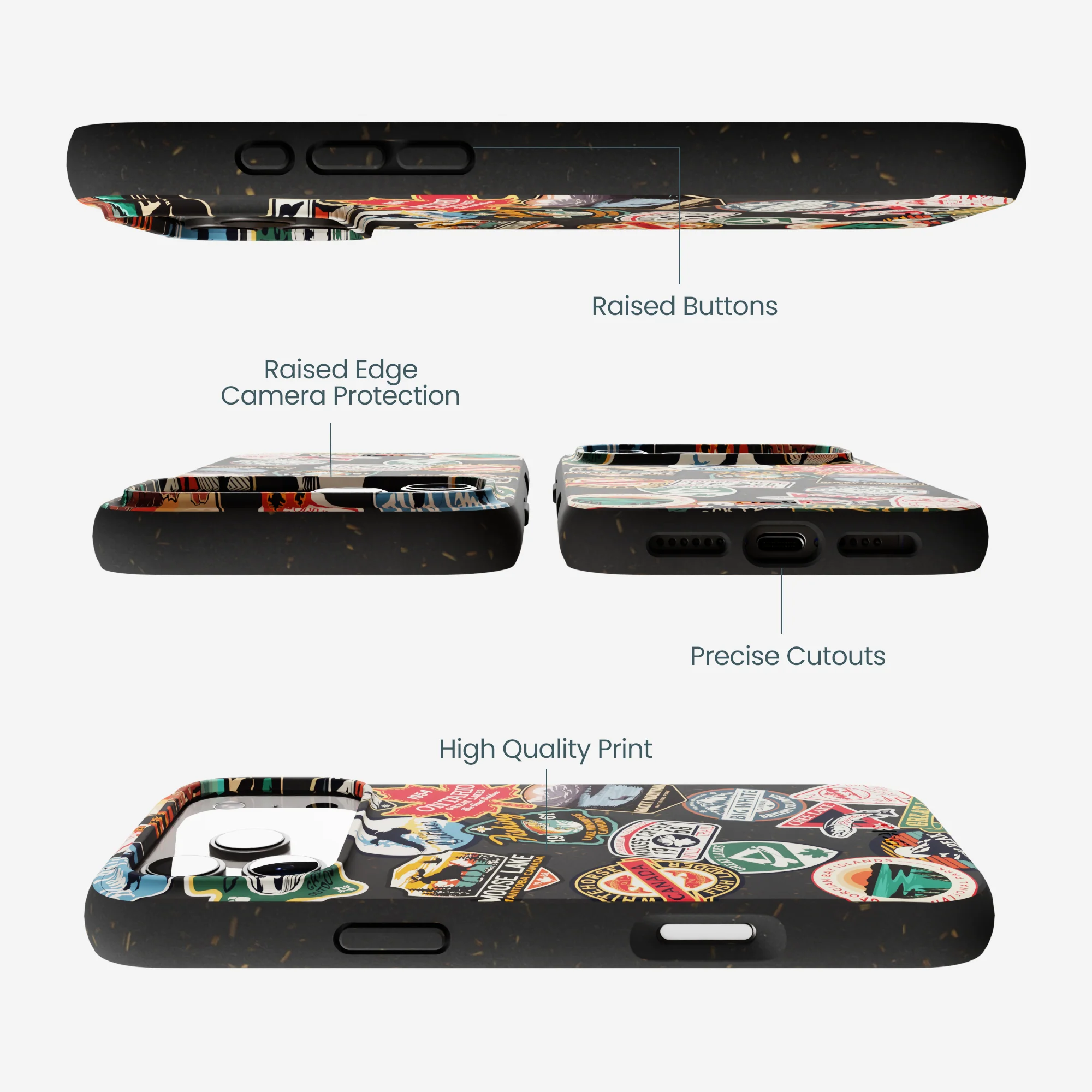 Black Canadian Stickers iPhone 17 Pro Max Case - Image 3