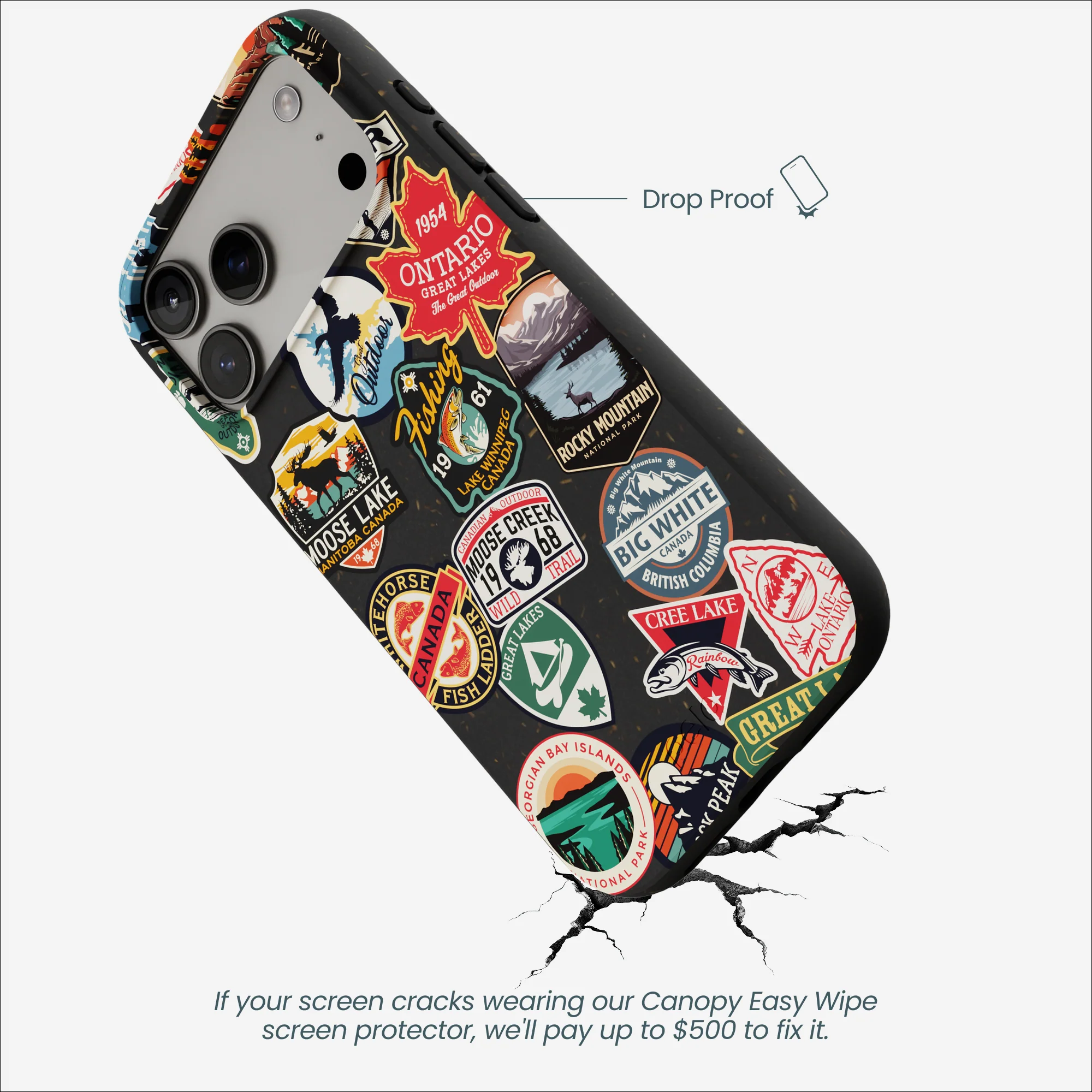 Black Canadian Stickers iPhone 17 Pro Max Case - Image 5