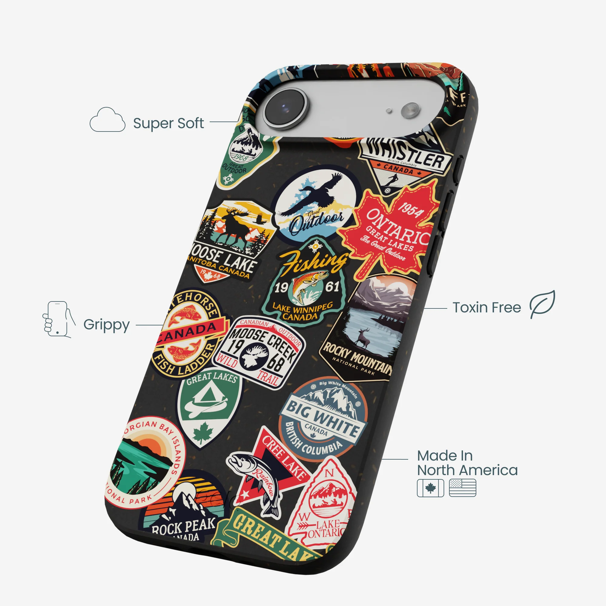 Black Canadian Stickers iPhone Air Case - Image 4
