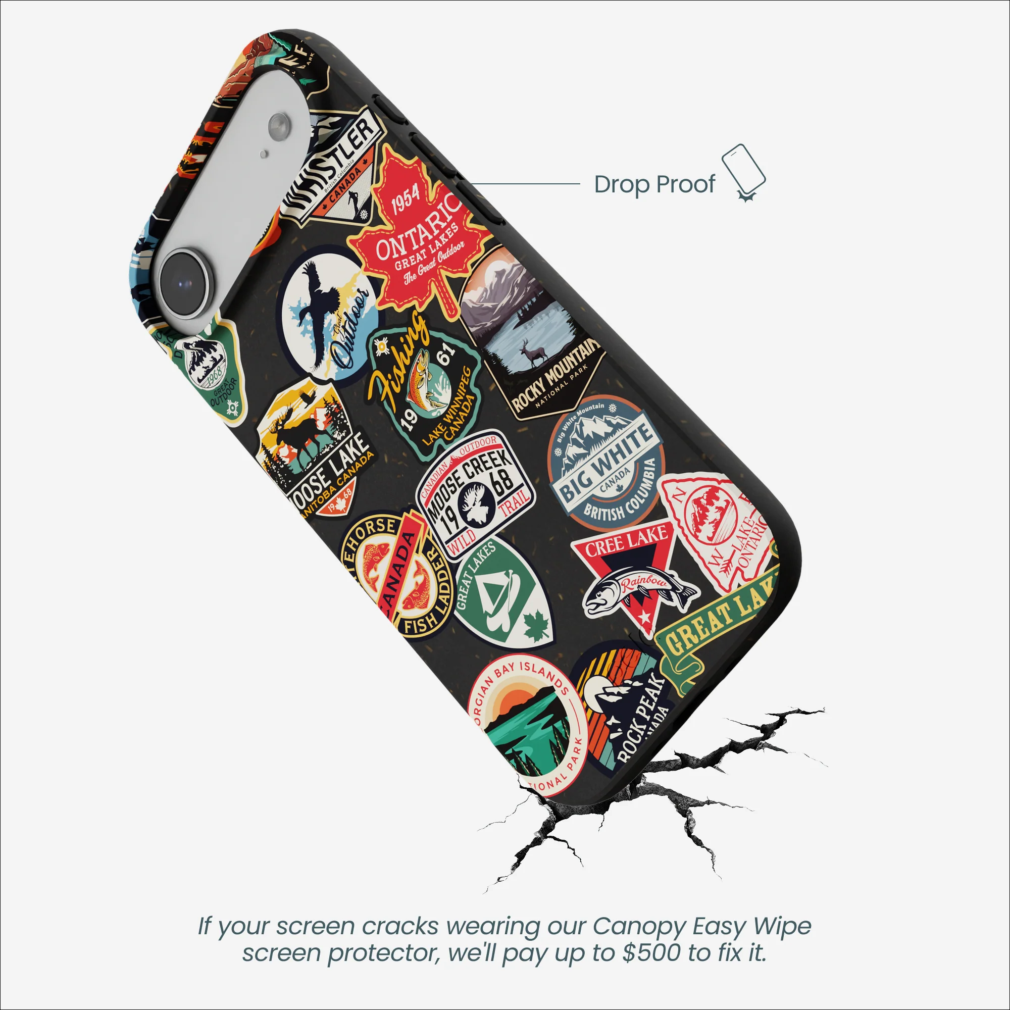 Black Canadian Stickers iPhone Air Case - Image 5