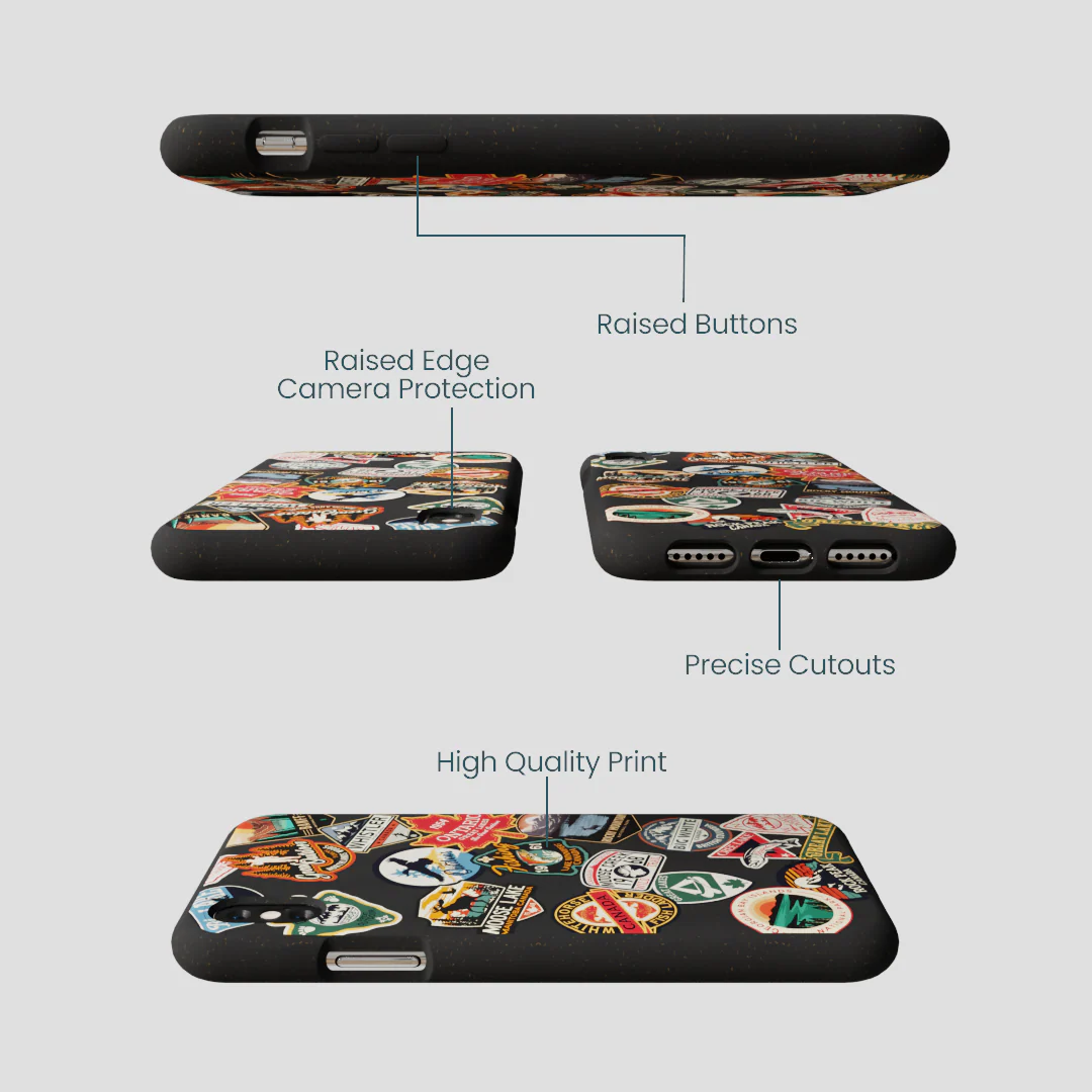 Black Canadian Stickers iPhone XR Case - Image 3