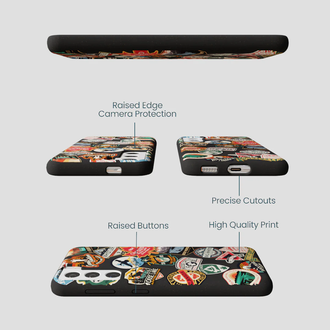 Black Canadian Stickers Samsung Galaxy S21 Case - Image 3