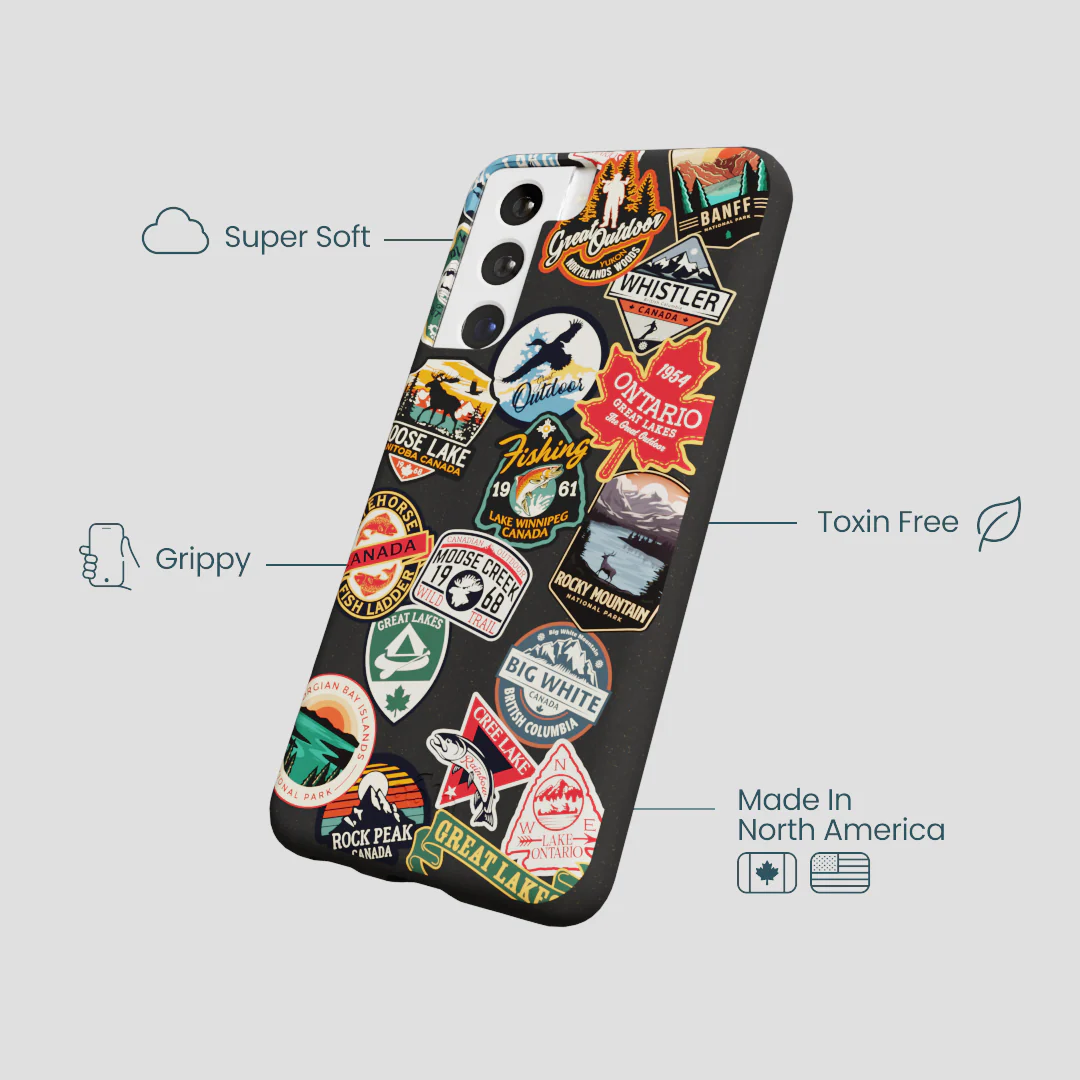 Black Canadian Stickers Samsung Galaxy S21 Case - Image 4