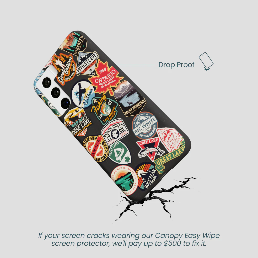 Black Canadian Stickers Samsung Galaxy S21 Case - Image 5