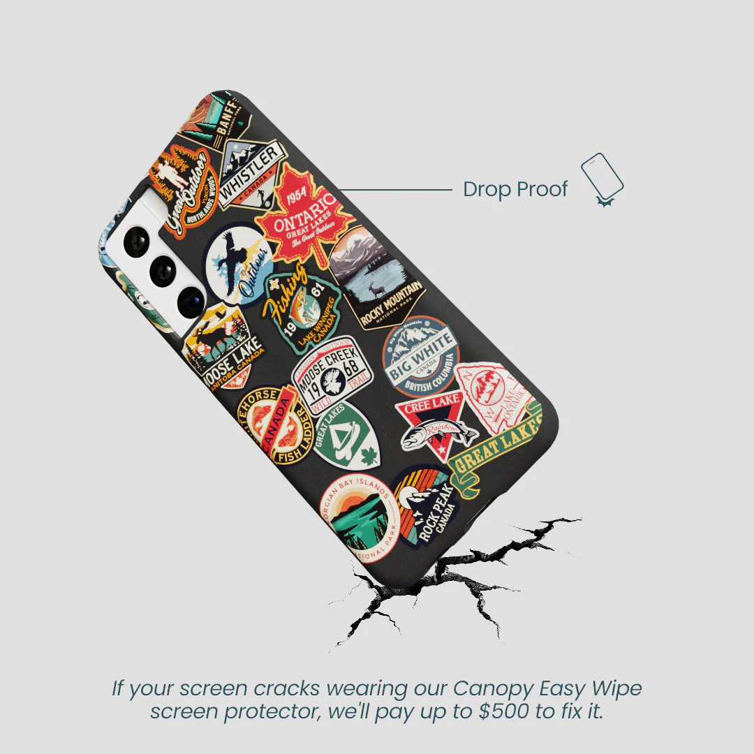 Black Canadian Stickers Samsung Galaxy S22 Case - Image 5