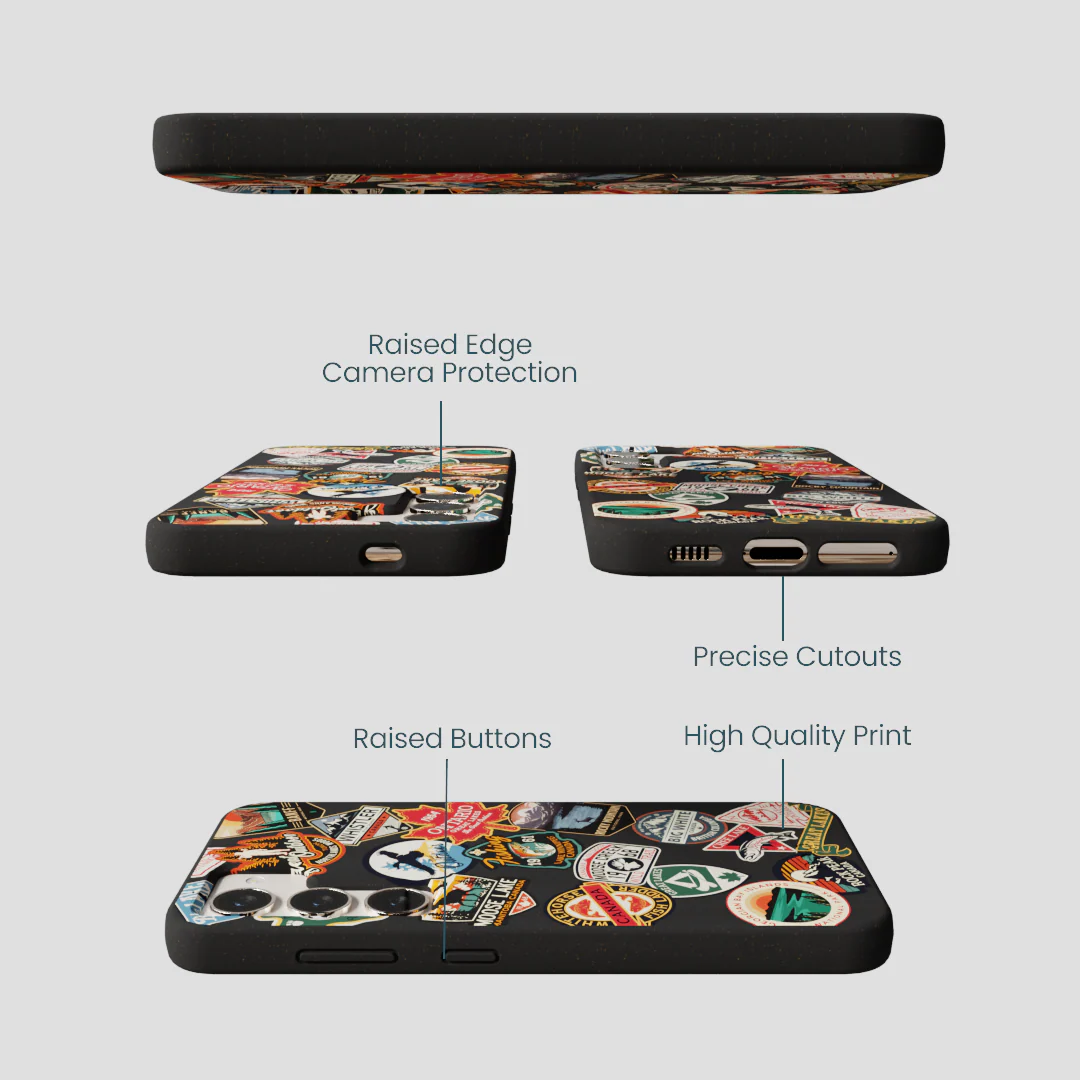Black Canadian Stickers Samsung Galaxy S23 Case - Image 3