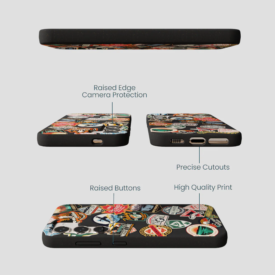 Black Canadian Stickers Samsung Galaxy S24 Case - Image 3