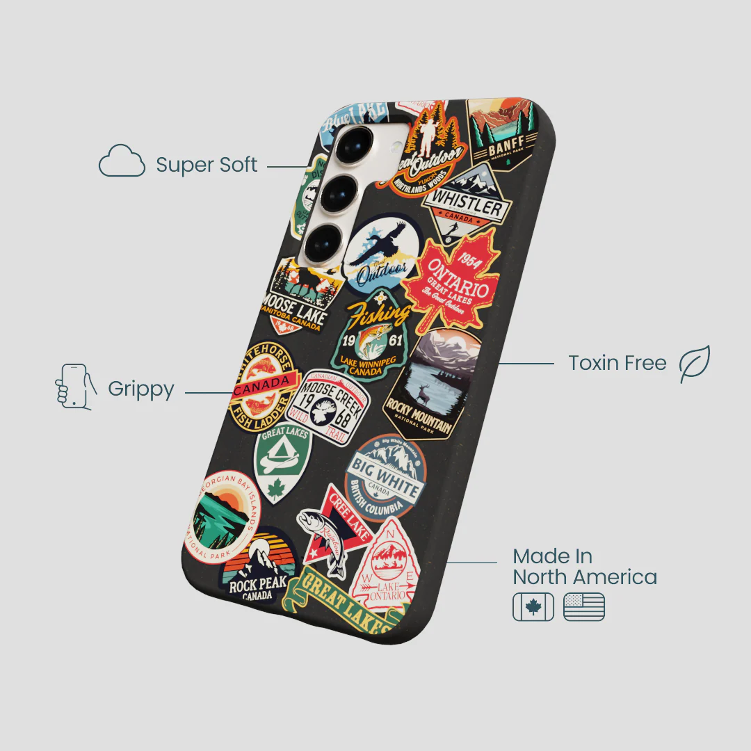 Black Canadian Stickers Samsung Galaxy S24 Case - Image 4