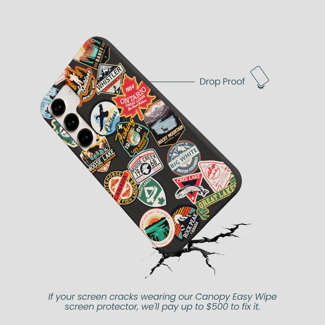 Black Canadian Stickers Samsung Galaxy S24 Case - Image 5