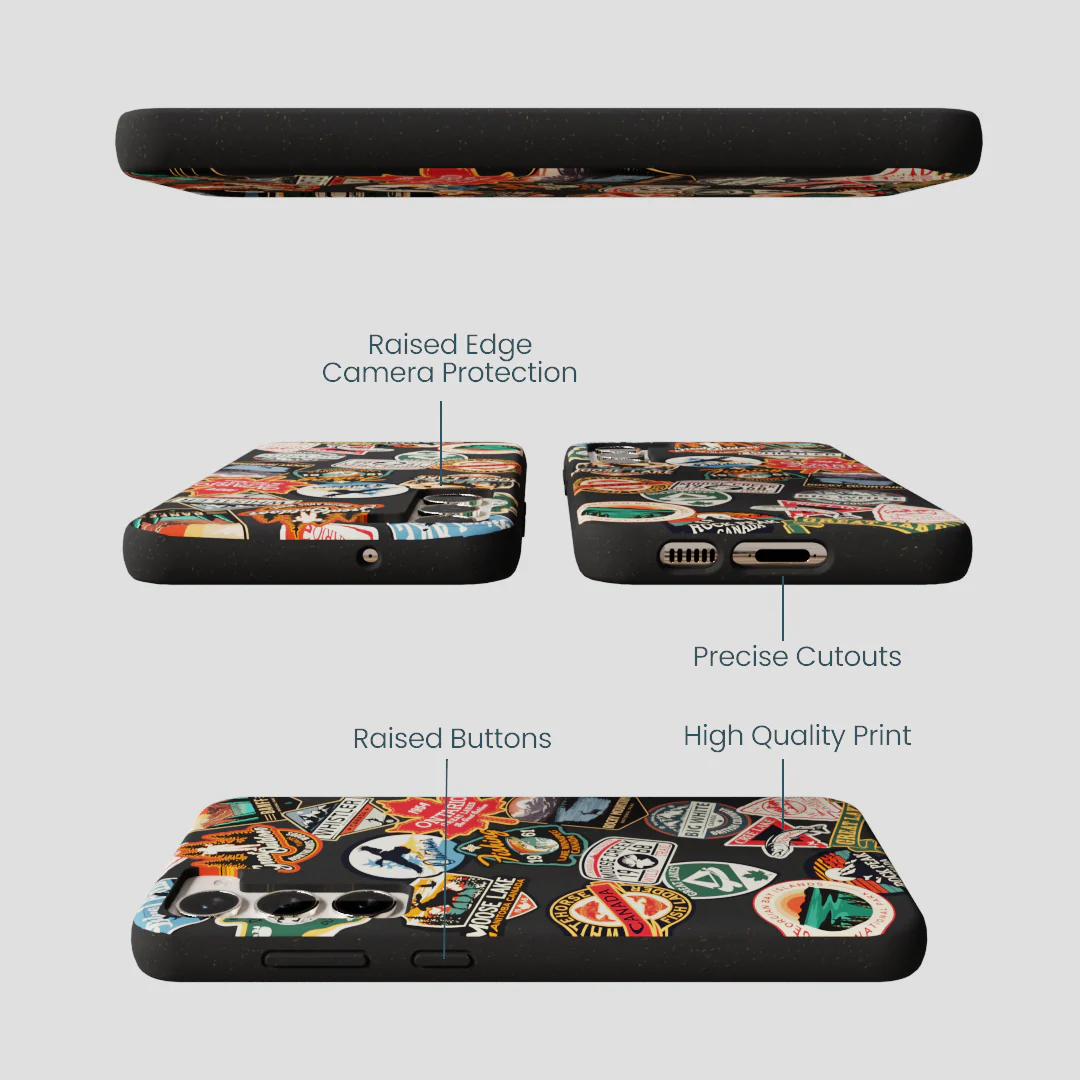 Black Canadian Stickers Samsung Galaxy S24+(Plus) Case - Image 3