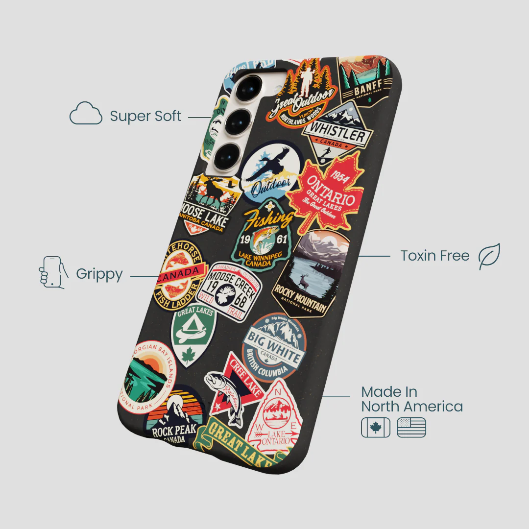 Black Canadian Stickers Samsung Galaxy S24+(Plus) Case - Image 4