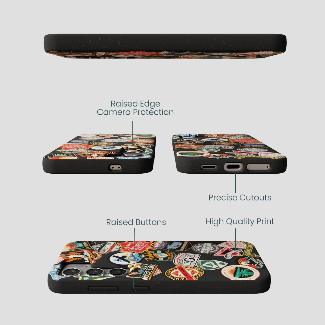 Black Canadian Stickers Samsung Galaxy S25 Case - Image 3