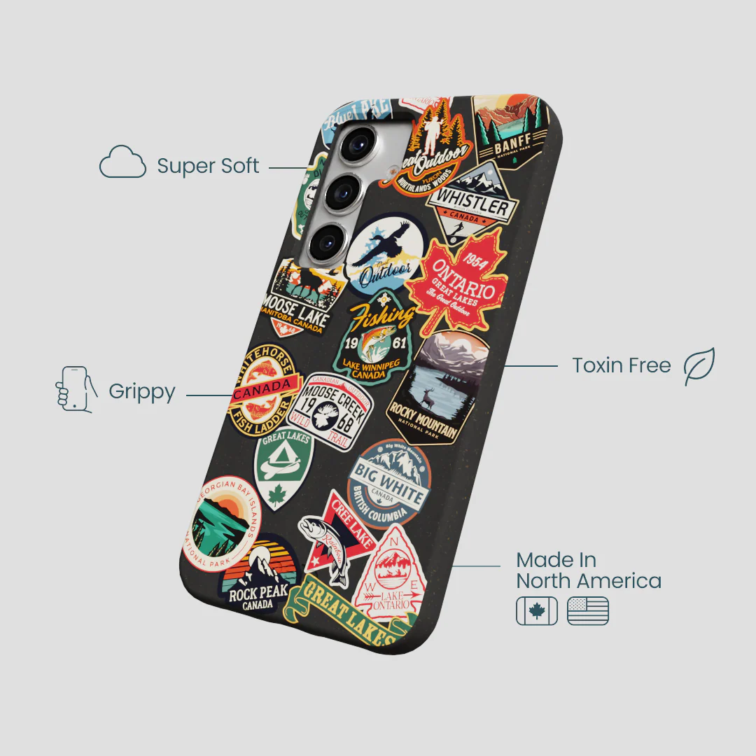 Black Canadian Stickers Samsung Galaxy S25 Case - Image 4