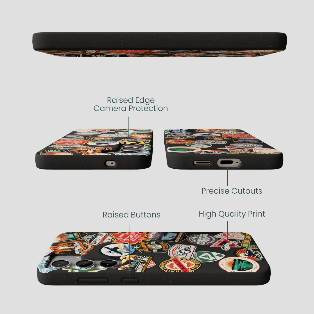 Black Canadian Stickers Samsung Galaxy S25+(Plus) Case - Image 3