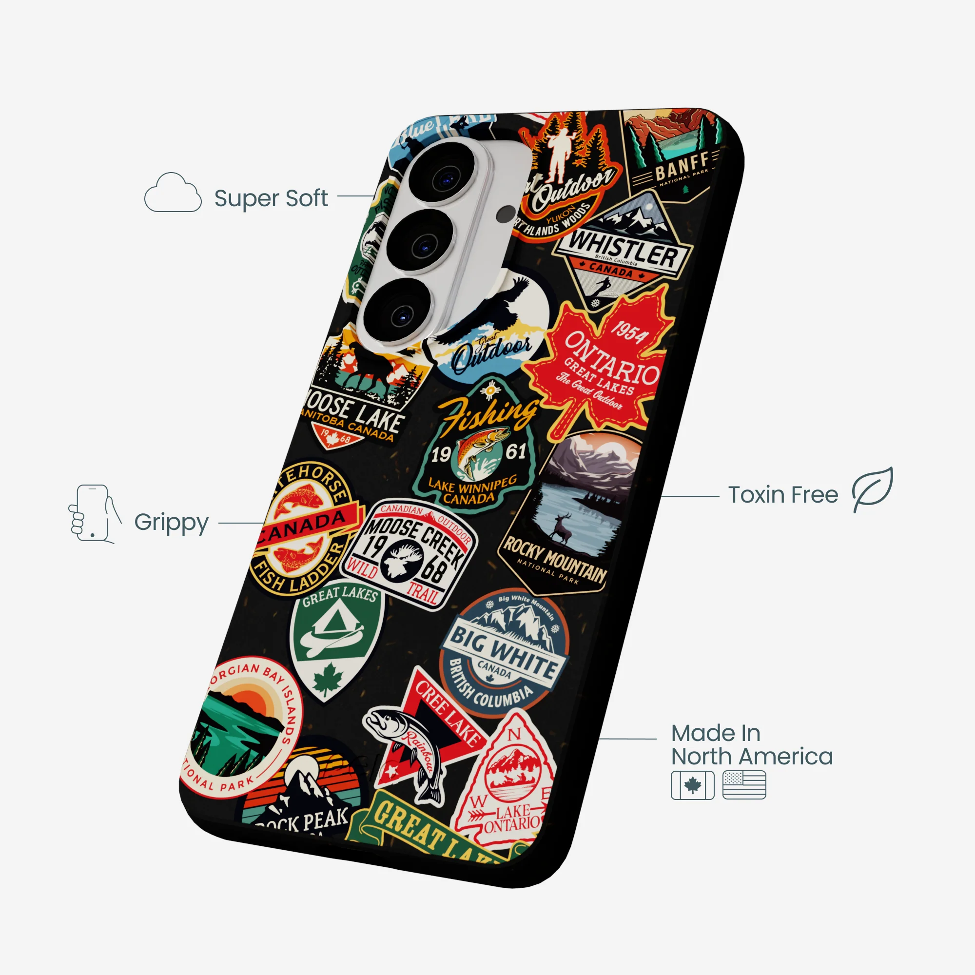 Black Canadian Stickers Samsung Galaxy S26 Case - Image 4