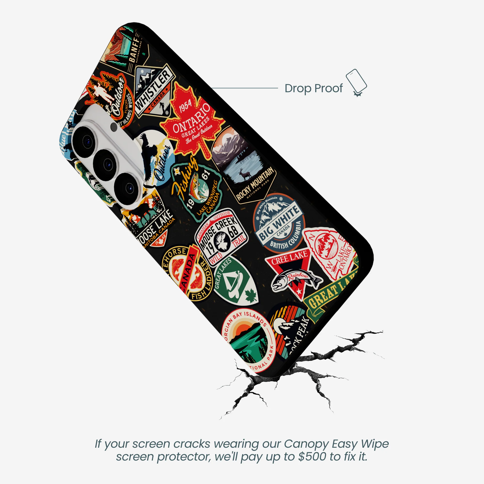 Black Canadian Stickers Samsung Galaxy S26 Case - Image 5