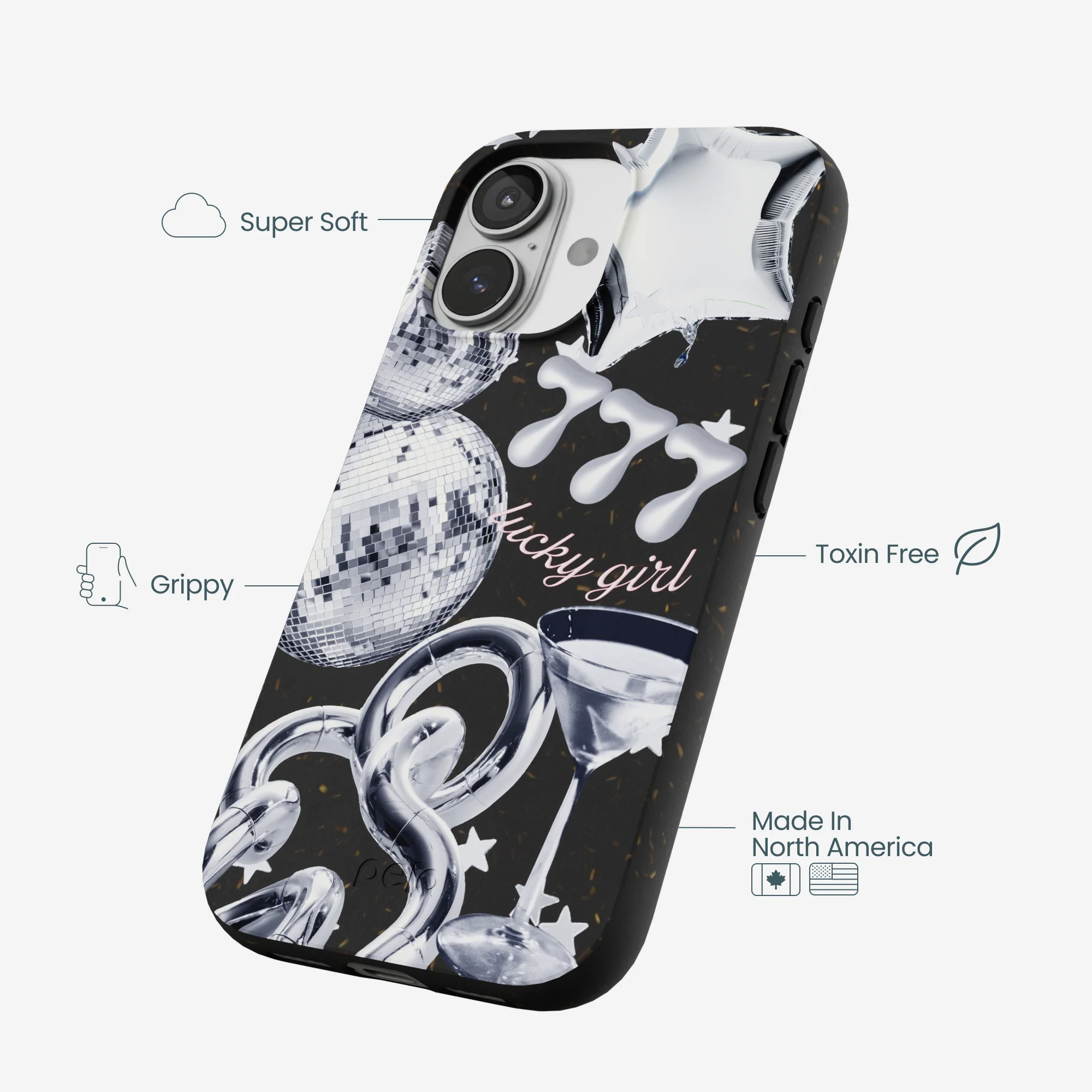 Black Cosmic Luck iPhone 17 Case - Image 4